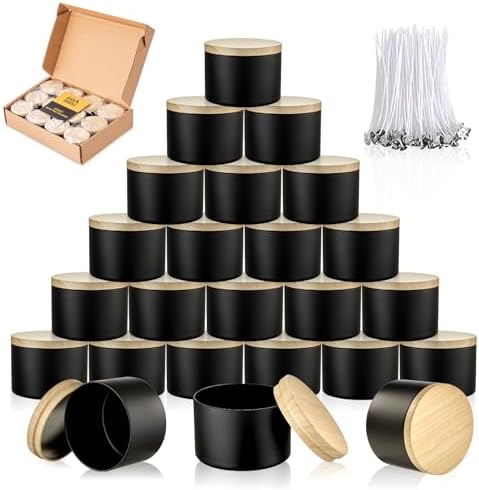 MGLIFEUL 8oz Candle Tins Jars Cans with Lids and Wax Wick for Making Candle by MGLIFEUL