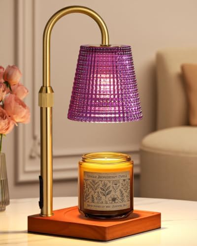 Purple Candle Warmer Lamp with Timer, House Warming Gifts New Home Decor by Hong-in