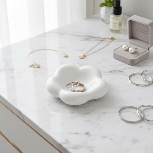 White Cloud Shape Ring Dish Jewelry Tray Organizer - Image 6