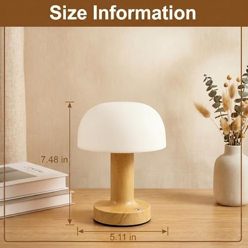 Rechargeable Table Lamp, Round, 2000mAh Cordless Touch Desk Lamp - Image 6