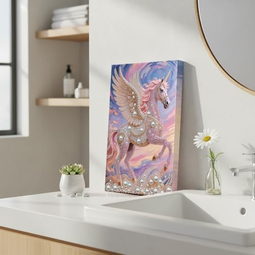LQCrafK DIY Pearl Art Painting Handcraft Kit for Adults Beginners, Creative Design, Healing Stress-Relieving Home Wall Decoration, with Framed Painting and Tools-Pink Horse-2 - Image 4