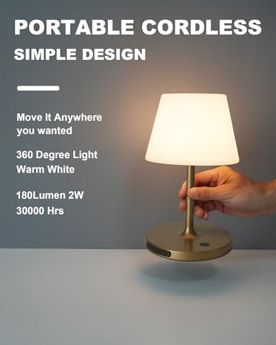 WEILAILUX Outdoor Table Lamp, Shower Lamp Waterproof (Gold, 9.6in) - Image 2