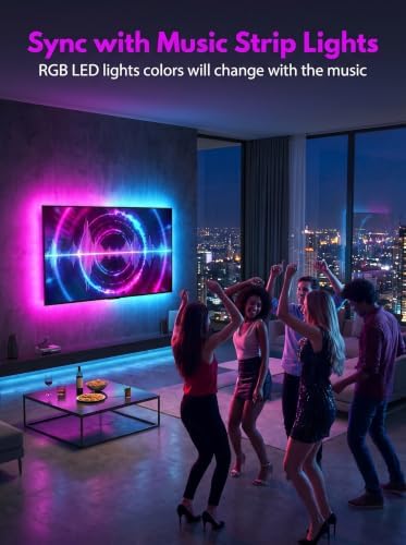 MATICOD LED Lights for TV Led Backlight, 13.1ft RGB Led Strip Lights for TV Lights Behind, USB Led Light Strip for 45-60in TV, Bluetooth APP Control Music Sync Strip Lighting for Christmas Decorations - Image 2