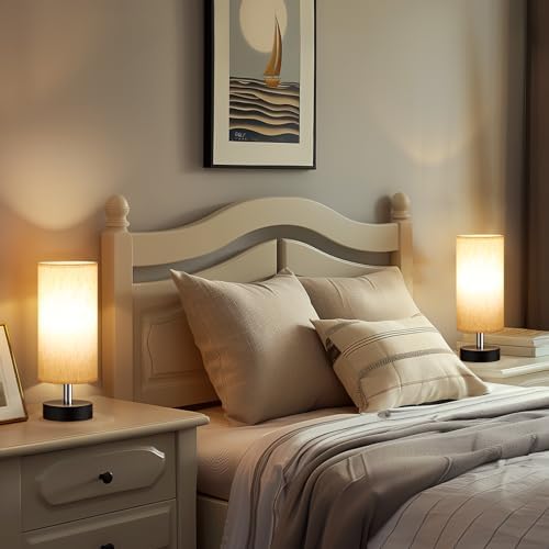 Table Lamps Set of 2（Cream Shade - Black Base, 11.6" Inline Control） - Image 5