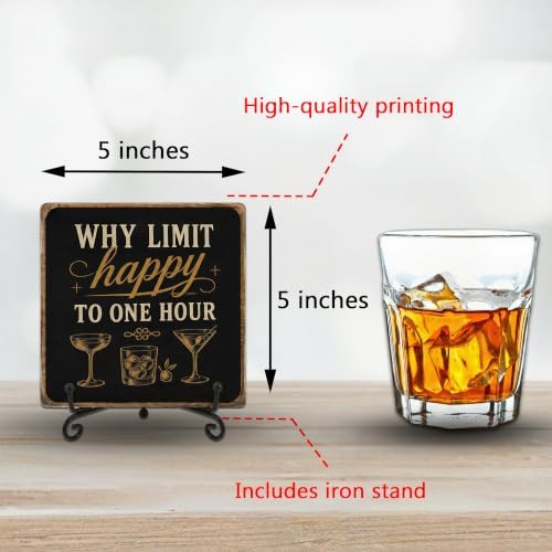 5x5 Inch Bar Decor Sign, Rustic Bar Sign for Home Bar Man Cave - Image 3