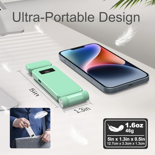 KTEBO Rechargeable Book Light with Clip & Battery Indicator, 9 Luminescence Modes, USB-C Portable 1.6 oz Ultralight Lamp for Night Reading in Bed, Readers - Green - Image 4