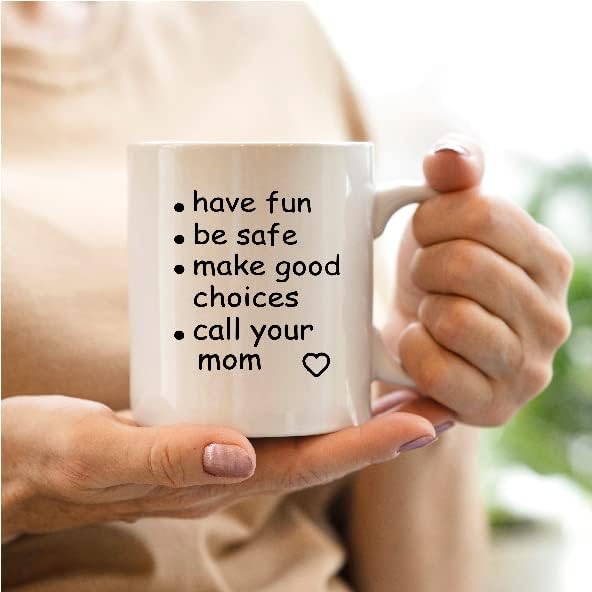 QASHWEY Funny Call Your Mom Coffee Mug, Graduation Gifts, Call Your Mom Coffee Cups Ceramic 11oz, College Gifts Tea Cup Mug Cup, Gift For College Freshmen