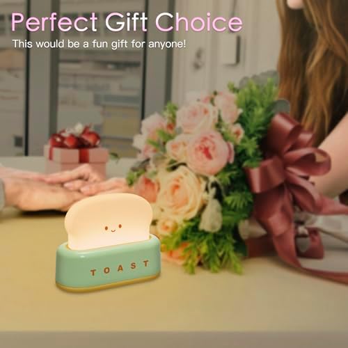 TOOGE Desk Decor Cute Green Toast Lamp Small Desk Lamp Night Light for Kids - Image 6