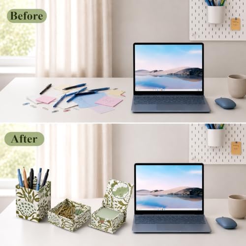 CPC Agate Green Block Print Set of 3 Desk Organizer - Image 5
