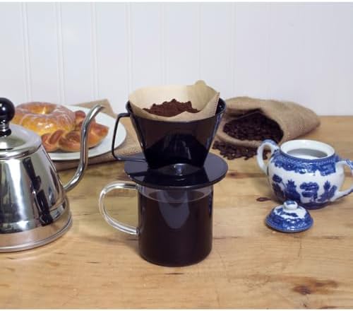 Fino Pour-Over Coffee Brewing Filter Cone, Number 1-Size, Black, Brews 1 to 2-Servings, Set of 2 - Image 5