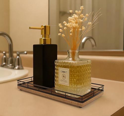Bathroom Vanity Tray for Countertop, 12" x 6" Acacia Wood Toilet Tank Tray - Image 2