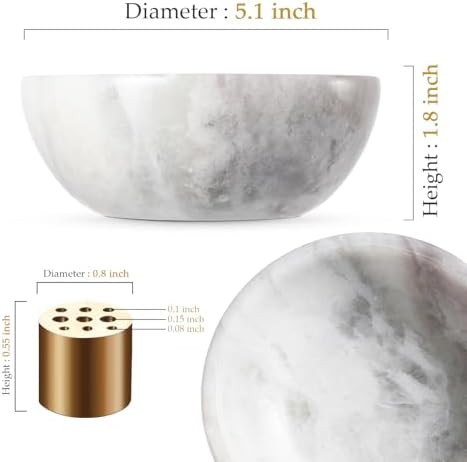 Koville African Natural Marble Incense Holder, 5inch Incense Holders for Sticks, Sturdy Incense Burner Ideal for Meditation and Relaxing, Easy to Clean(Grigio Fantasy) - Image 4