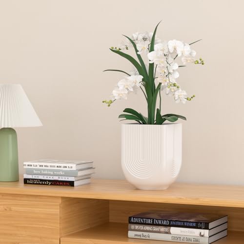 Ceramic Planter, 6 Inch Plant Pot with Drainage, Matte White - Image 3