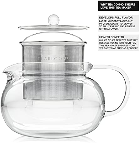 Teabloom Kyoto 2-in-1 Tea Kettle/Tea Maker – Heatproof Glass Teapot with Removable Loose Tea Filter – Tea Connoisseur's Choice - Image 5