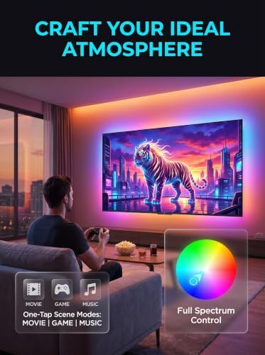 MATICOD LED Lights for TV Led Backlight, 16.4ft RGB Led Strip Lights for TV Lights Behind, USB Led Light Strip for 55-70in TV, Bluetooth APP Control Music Sync Strip Lighting for Christmas Decorations - Image 3