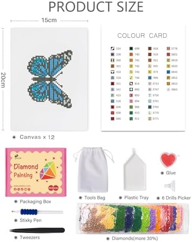 PeakLuv Small Diamond Art Kits Butterfly Mini Diamond Painting Kits - Image 3