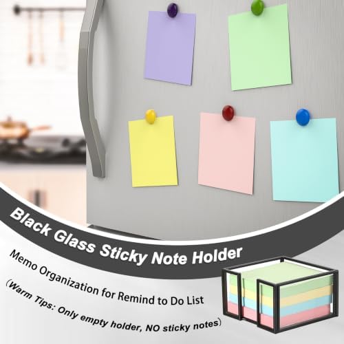 BTSKY Metal Glass Sticky Note Holder for 3x3 Inch Sticky Notes - Image 6