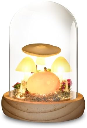 QUELIEN Mushroom Lamp,Light Up Mushroom in Glass Dome,Birthday Party Decorations,Unique Gifts for Women Mom Wife by QUELIEN