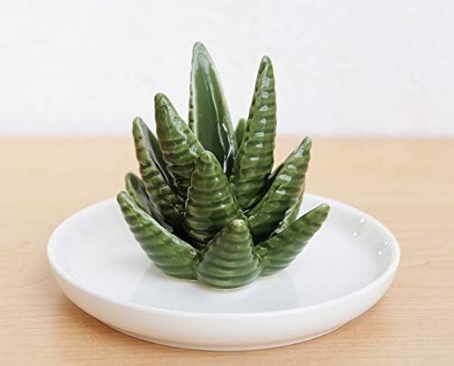 PUDDING CABIN Aloe Ring Holder,Cactus Ring Dish,Jewelry Holder Trinket Tray for Rings Earrings Necklace Organizer,Bridesmaid Christmas Birthday Gift for Women Girls - Image 6