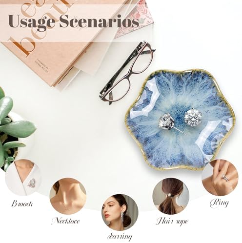 Ceramic Jewelry Tray 8pcs, Ring Dish, Key Bowl Ceramic Tray 4.33 Inch, Ttrinket Dish Jewelry Dish, Desktop Decoration, Gifts for Mother Girlfriend Daughter,Mother's Day Gift - Image 3