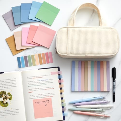 Jutom 39 Pcs Aesthetic Book Annotation Kit,White,Classic Style - Image 4