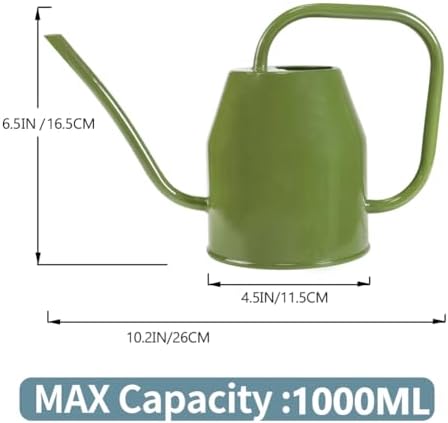 35 oz/1000 ml Metal Indoor Small Watering Can with Long Spout for House Plants Decorative, 12 oz/360 ml Glass Plant Mister Spray Bottle for Bonsai Garden Flowers(Green) - Image 6