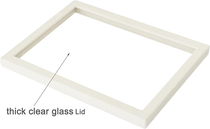 Coward 2Pcs Beige Velvet Glass Lid for the Trays Can Use if Needed