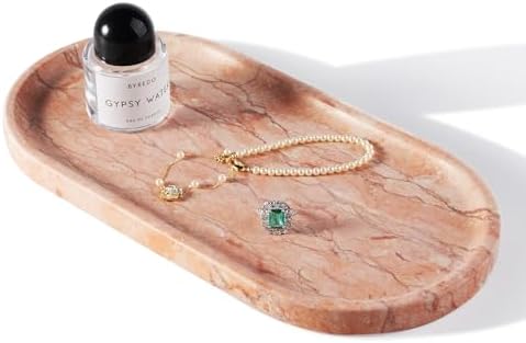 Koville Norway Natural Marble Tray, 12"x6" Vanity Decorative Tray for Countertop, Catchall Tray for Perfume, Candles, Jewelry Dish by Koville