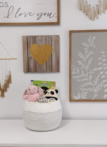 Goodpick Round Cotton Rope Storage Basket for Living Room, Bathroom, Kids' Corner & Shelves, Stores Towels, Cat Toys, Plants, White, 10"D x 8.3"H (Pack of 2) - Image 5