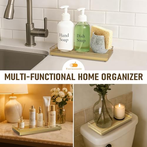 Bathroom Vanity Tray for Countertop, 12" x 6" Oak Wood Toilet Tank Tray - Image 5