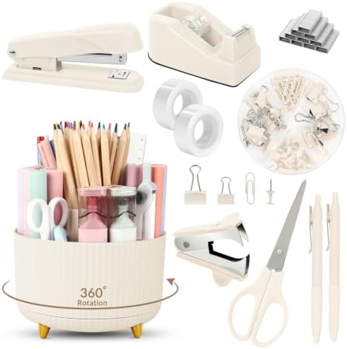 SKYDUE Desk Organizer Set with 360° Rotating Pen Holder by SKYDUE