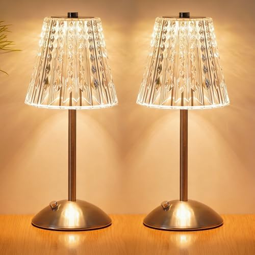 Nusogon 2 Pack Cordless Touch Table Lamp, LED Rechargeable Small Dask Lamp by Nusogon