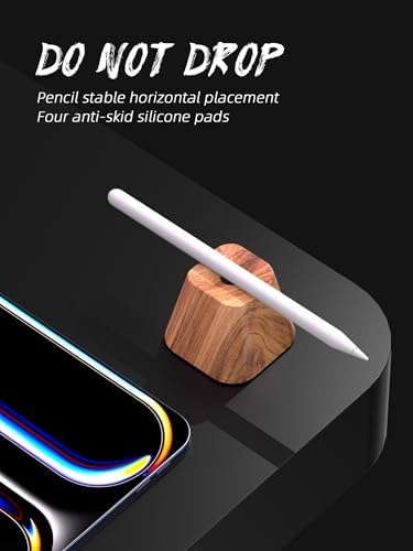 Solid wood vertical Pencil 1 2 Holder bracket Compatible with Stylus container. Ballpoint bracket stand Pen rest.Universal pen Racks Protect case and Stylus box-FBZ-M - Image 5