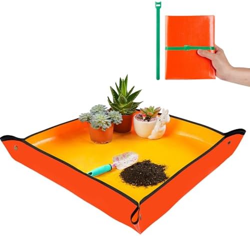 Repotting Mat for Indoor Plant Transplanting & Potting Soil Mess Control, 26.8" X 26.8" Portable Potting Tray Succulent Plant Mat Indoor Gardening Tools Gardener Gifts Plant Gift for Plant Lovers by FocusonGardeningProjects