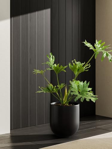 LE TAUCI 10 Inch Plant Pot, Ceramic Pots for Plants, Black - Image 4