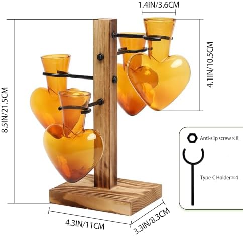 Plant Terrarium Propagation Stations with Wooden Stand - Image 2