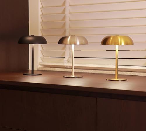 2 Pack Cordless Mushroom Table Lamp, Rechargeable, Dimmable 3 Color, Black - Image 3