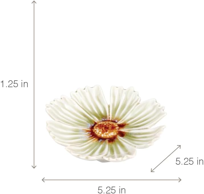 47th & Main Decorative Trinket Tray Flower Shaped Glazed Stoneware Dish for Home Décor, 5.25" Diameter x 1.25" Deep, Daisy Delight - Image 4