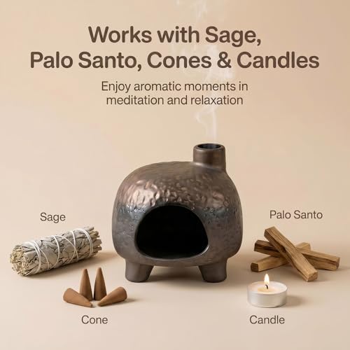 Handmade Ceramic Palo Santo Holder - Mini Chimenea Incense Burner - Image 2
