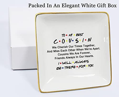 NZY Birthday Graduation Wedding Thanksgiving Christmas Gift for Cousin-Jewelry Trays Trinket Holder Ring Dish-to My Best Cousin I Will Always Be There for You - Image 6