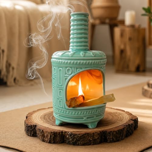 Mougigi Light Green Palo Santo Burner Holder-Mini Chiminea Smudging Bowl by MOUGIGI