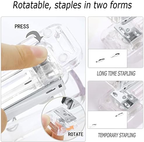 Office Desk Accessories, Acrylic Stapler, Staple Remover, Tape Holder, Pen Holder, Ballpoint Pen, Scissor, Binder Clips, 1000pcs Staples, Phone Holder, Ruler, Transparent Glue and 300 Notes - Image 3