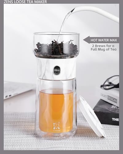 ZENS Modern One Touch Tea Maker, Glass Tea Infuser Pot for Loose Leaf Tea - Image 3