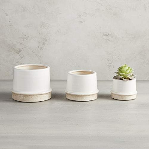 OFEFAN 47th & Main Modern Ceramic Planter Pot, Large, White - Image 2