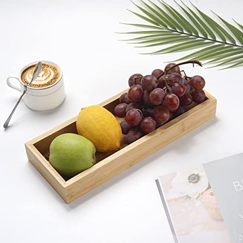 Bamboo Bathroom Tray, Bathroom Vanity Tray, Bathroom Trays for Counter, Toilet Tank Tray, Toilet Basket for Organizing (11.8 x 4.5 x 1.6 inch) - Image 7