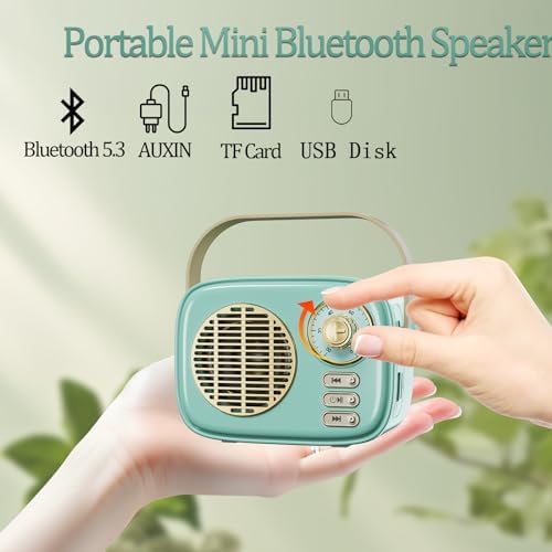Retro Bluetooth Speaker,Vintage Decor for Kitchen Desk Bedroom Office Blue - Image 3