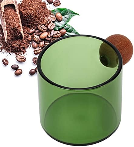 Coffee Cups Clear Coffee Mugs, Glass Coffee Cup Clear Heatproof Glass Coffee Mug with Wooden Ball Handle for Office Bar Party (Green) - Image 3