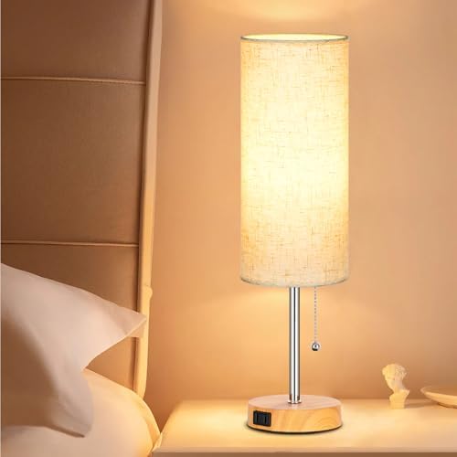 Dott Arts 18" Table Lamp for Bedroom, 3-Color Bedside Lamps with Pull Chain - Image 5