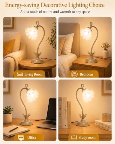 WERFOP Flower Table Lamp Cute Desk Lamp for Bedroom Home Decor - Image 4