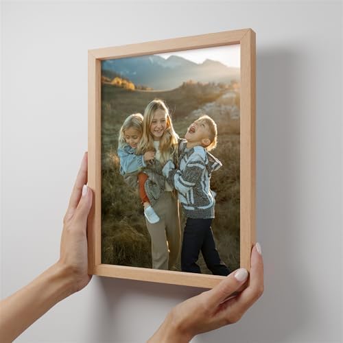 Mixtiles Official - Custom Photo Tiles - Magnetic Wall Frames - Adhesive Sticker, no Nails - Personalized Printed Photos - Various Sizes and Frames - 8x11-1-Tile - Normal Oak